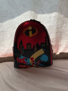 Loungefly The Incredibles Red Black Metallic Backpack